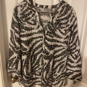 JM Collection Monochrome Patterned Blouse